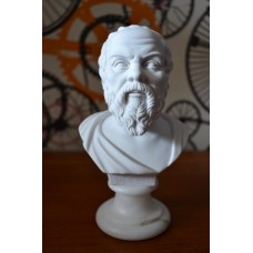 Escultura Busto Filosofo Sócrates Po Marmore 15cm Made Italy